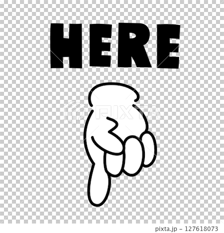 Downward pointing finger vector icon Downward pointing finger vector icon 127618073