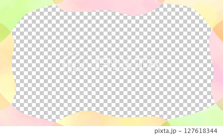 Watercolor style, soft pop spring color frame 127618344