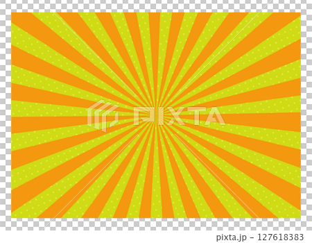 簡單的黃綠色和橙色集中線背景材料萬聖節顏色 127618383