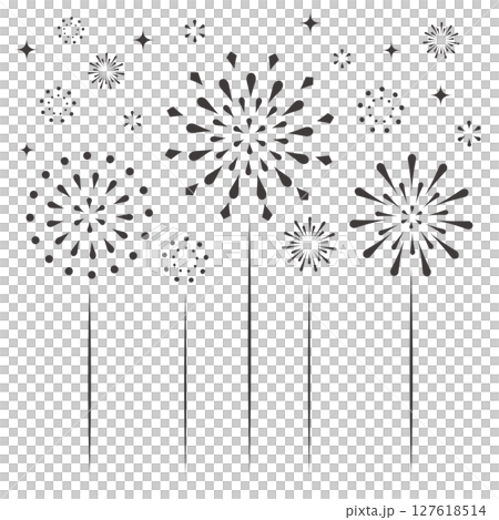 Simple monochrome fireworks illustration 127618514