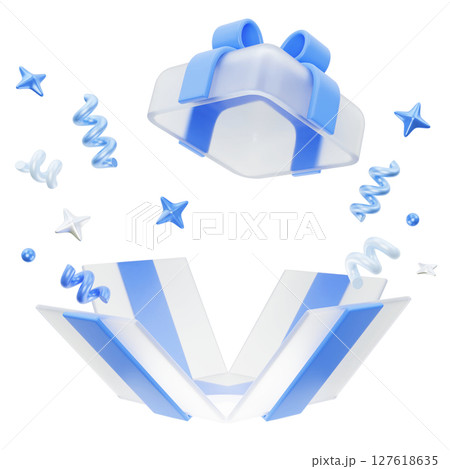 Sky blue box with glitter powder 3D graphic Sky blue box with glitter powder 3D graphic 127618635