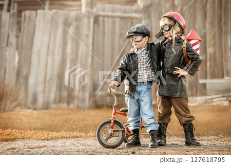 Children play in the rider and the rocketman 127618795