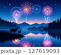 湖から見える花火 127619093