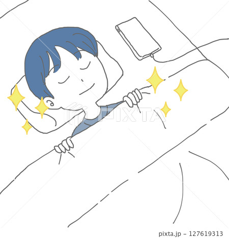 安眠している男性 キラキラ 安眠している男性 キラキラ 127619313