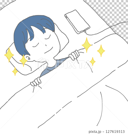 安眠している男性 キラキラ 安眠している男性 キラキラ 127619313