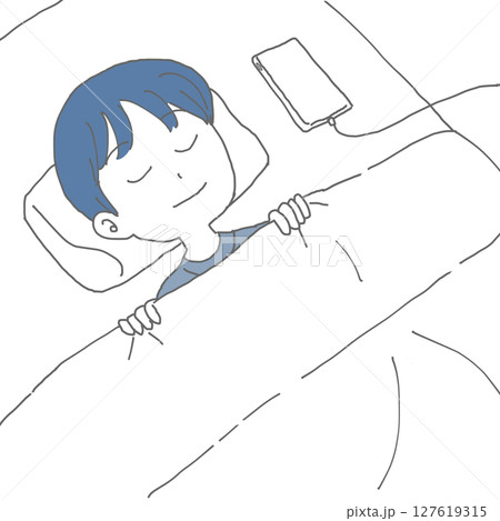 安眠している男性 安眠している男性 127619315