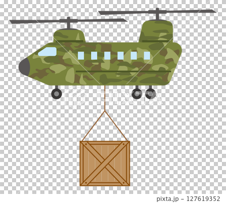 直升機運送物資到受災地區的插圖 127619352