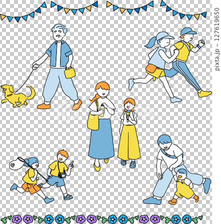 夏を満喫する人々セット 127619650