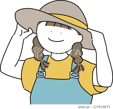 熱中症の対策_帽子 127619673