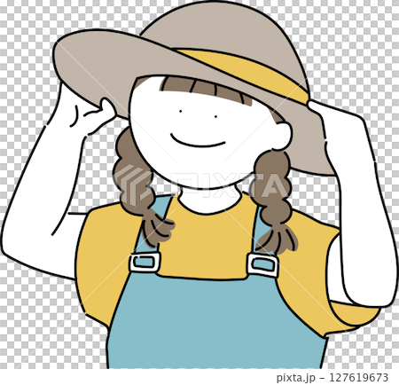 熱中症の対策_帽子 127619673