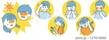 熱中症症状アイコンセット 127619680
