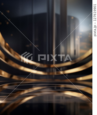 Advertising poster background for cosmetics and skin care. Black and gold tone, beautiful and luxurious. 127619901