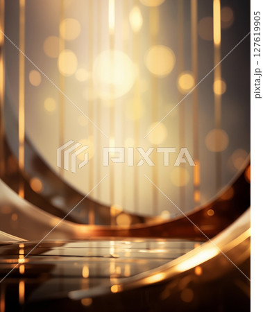 Advertising poster background for cosmetics and skin care. Black and gold tone, beautiful and luxurious. 127619905