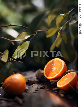 Cosmetics and skin care poster illustrations containing vitamin C 127619951