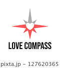 Love Compass Heart in Negative Space Symbol 127620365