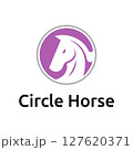 Subtle and Graceful in Pink Hue Circle Horse Logo 127620371