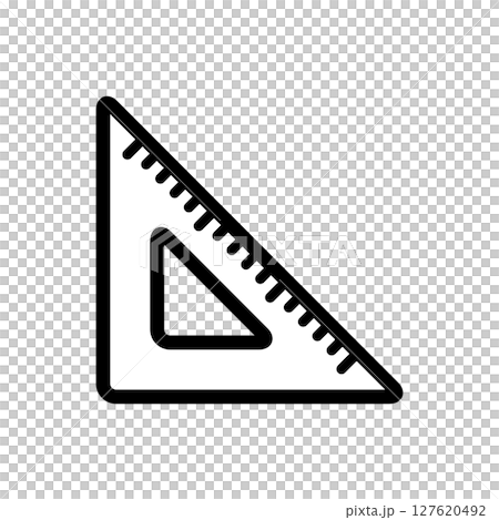 Stationery_Monochrome_Set square_Right angle triangle 127620492