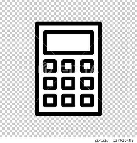 文具_モノクロ_電卓 文具_モノクロ_電卓 127620498