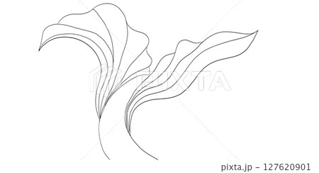 Whale tail contour illustration in minimal one line style hand drawn marine sketch vector Whale tail contour illustration in minimal one line style hand drawn marine sketch vector 127620901