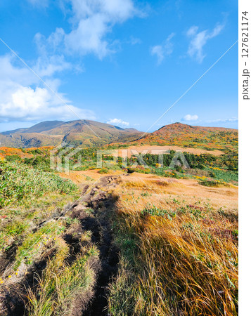 秋の栗駒山登山(栗駒山~秣岳:栗駒山方面の眺め) 秋の栗駒山登山(栗駒山~秣岳:栗駒山方面の眺め) 127621174