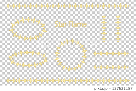 星形圖案線條和框架集。 星形圖案線條和框架集。 127621187