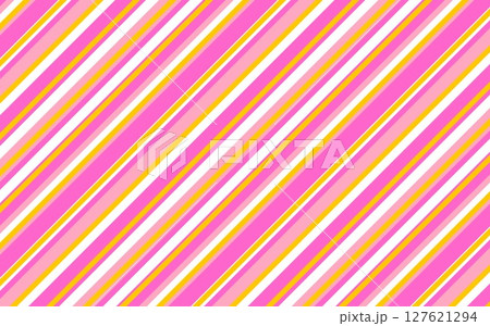 縞模様　カラフル　ピンク　オレンジ色 127621294