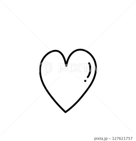 手描きのシンプルなハートのアイコン 127621757
