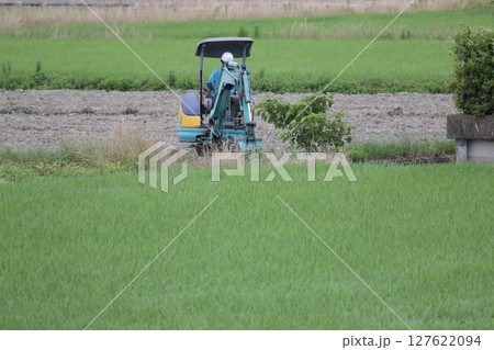 小型パワーショベル　土木工事 127622094