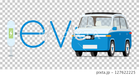 充電スタンドで充電するEV　電気自動車 127622225