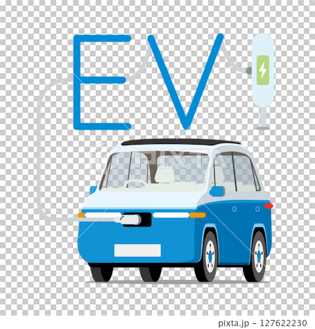 充電スタンドで充電するEV　電気自動車 127622230