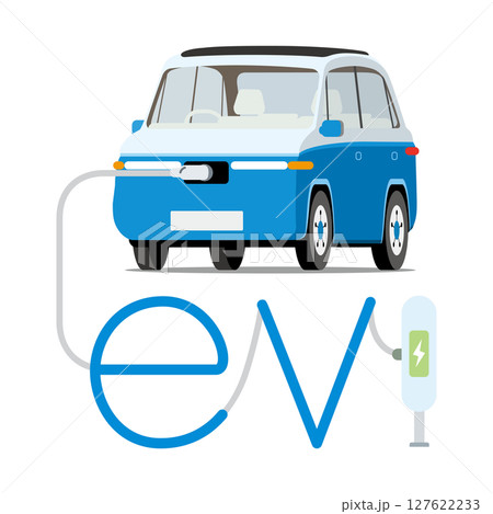 充電スタンドで充電するEV 電気自動車 充電スタンドで充電するEV 電気自動車 127622233