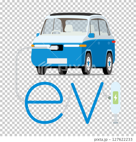 充電スタンドで充電するEV 電気自動車 充電スタンドで充電するEV 電気自動車 127622233