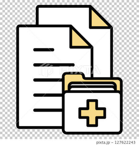 Illustration icon material: medical document file 127622243