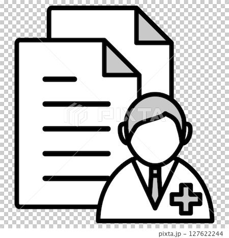 Illustration icon material: medical document file 127622244