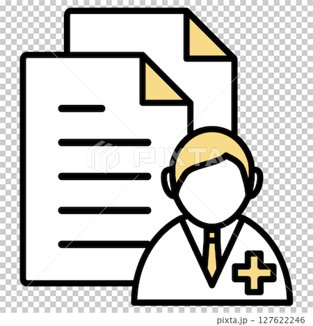 Illustration icon material: medical document file 127622246