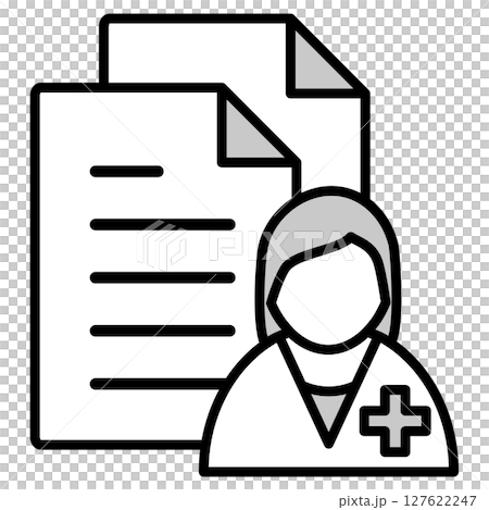 Illustration icon material: medical document file 127622247
