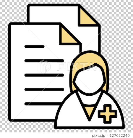 Illustration icon material: medical document file 127622249