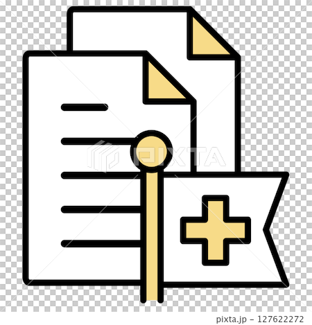 Illustration icon material: medical document file 127622272