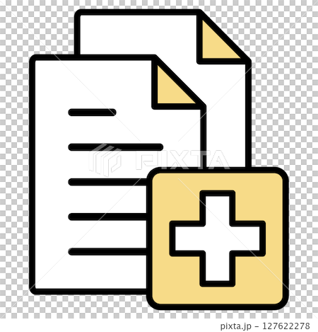 Illustration icon material: medical document file 127622278