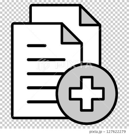 Illustration icon material: medical document file 127622279