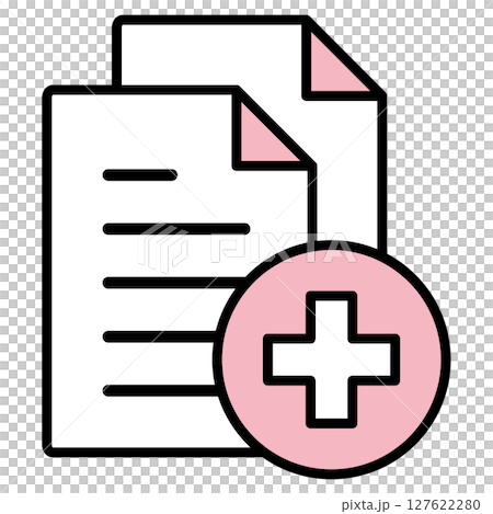 Illustration icon material: medical document file 127622280