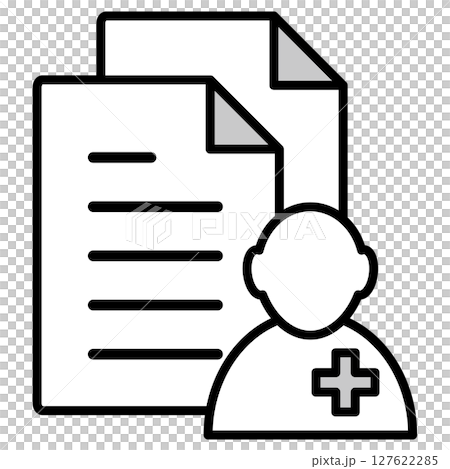 Illustration icon material: medical document file 127622285