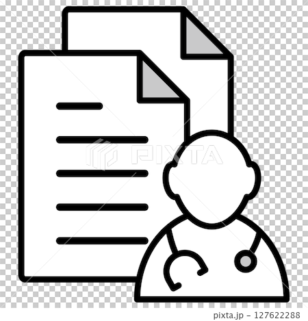 Illustration icon material: medical document file 127622288