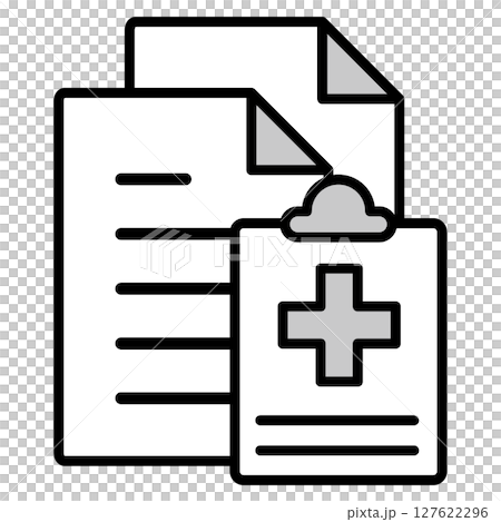 Illustration icon material: medical document file 127622296