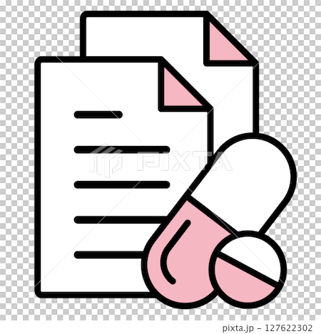 Illustration icon material: medical document file 127622302