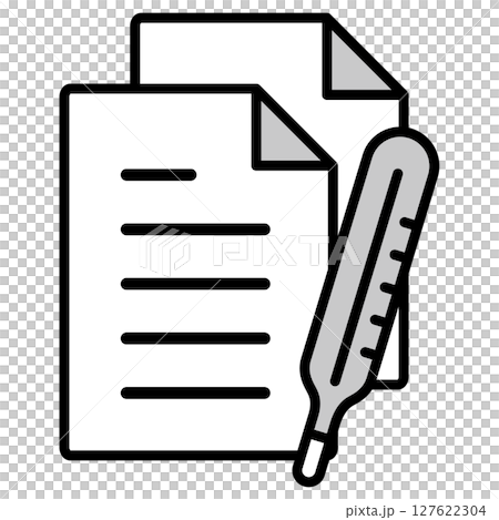 Illustration icon material: medical document file 127622304