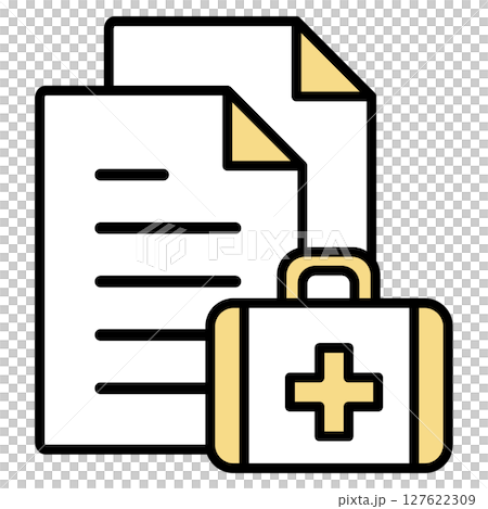 Illustration icon material: medical document file 127622309