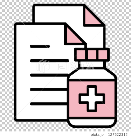 Illustration icon material: medical document file 127622315