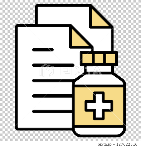 Illustration icon material: medical document file 127622316