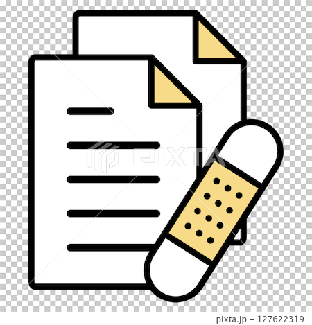 Illustration icon material: medical document file 127622319